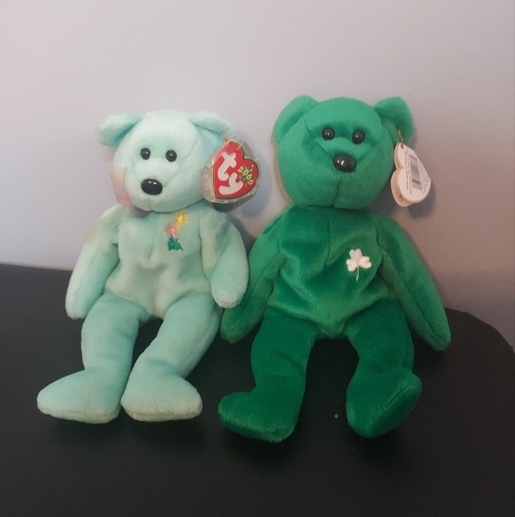 Set Of 2 TY Beanie Babies 1997 Erin And Ariel 2000 - Picture 1 of 9